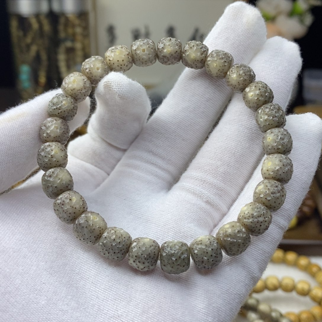 星月菩提手串单金款9/8糯冰月朗星稀手工龙鳞