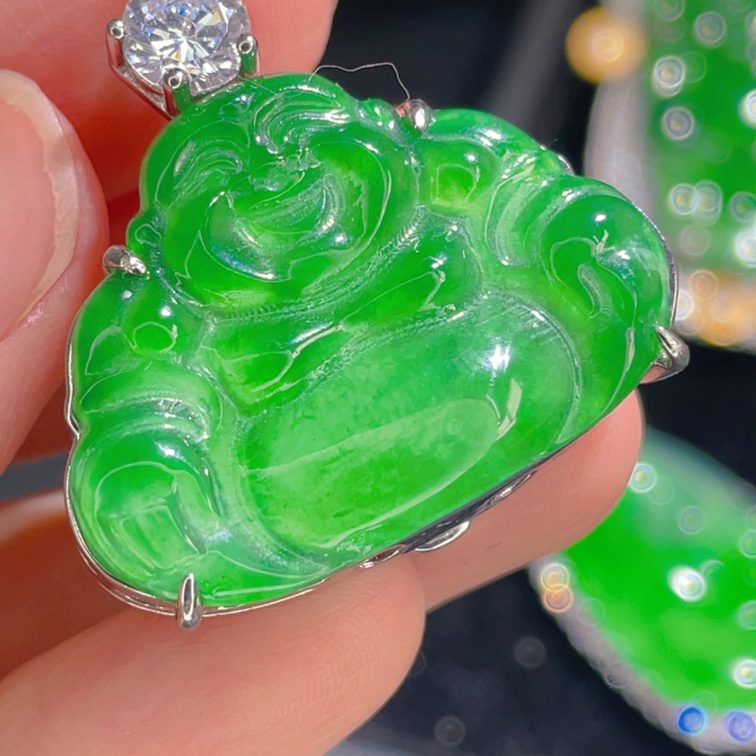 翡翠吊坠(不含链)银S925镶嵌