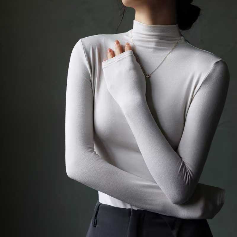 (非图片款，直播间看款下单)磨毛加绒T恤加绒内搭显瘦长袖半高领