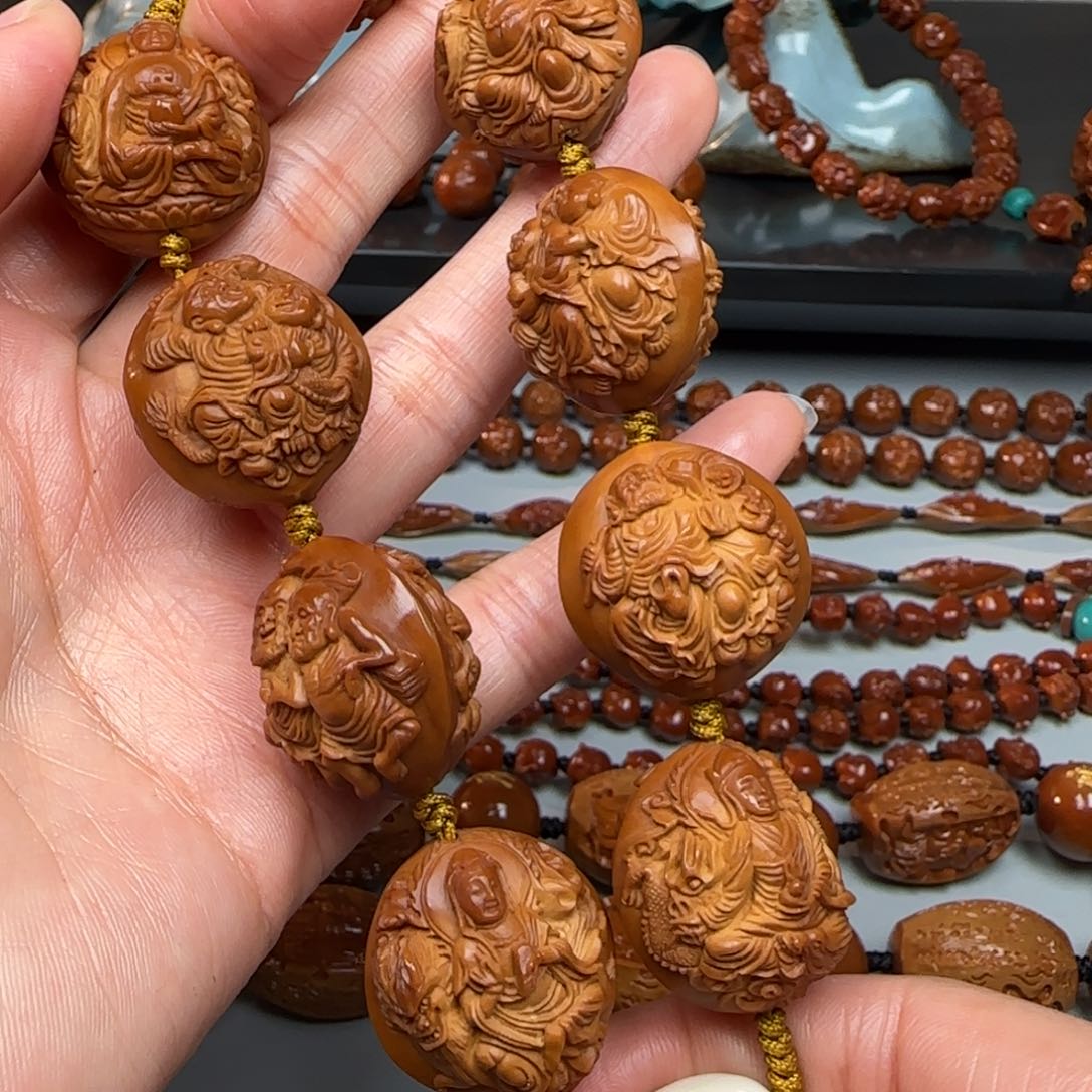 橄榄核手串/手链2.5尺寸十八罗汉拜万佛手持