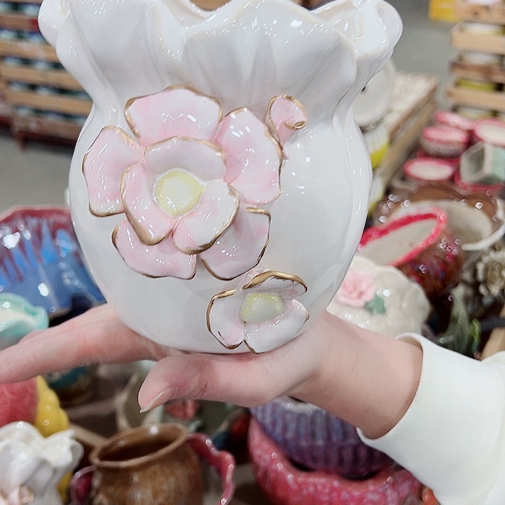 有孔，凑单福利满10元发货陶瓷多肉花盆！