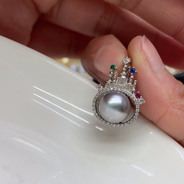 海水珍珠吊坠(不含链)银S925镶嵌