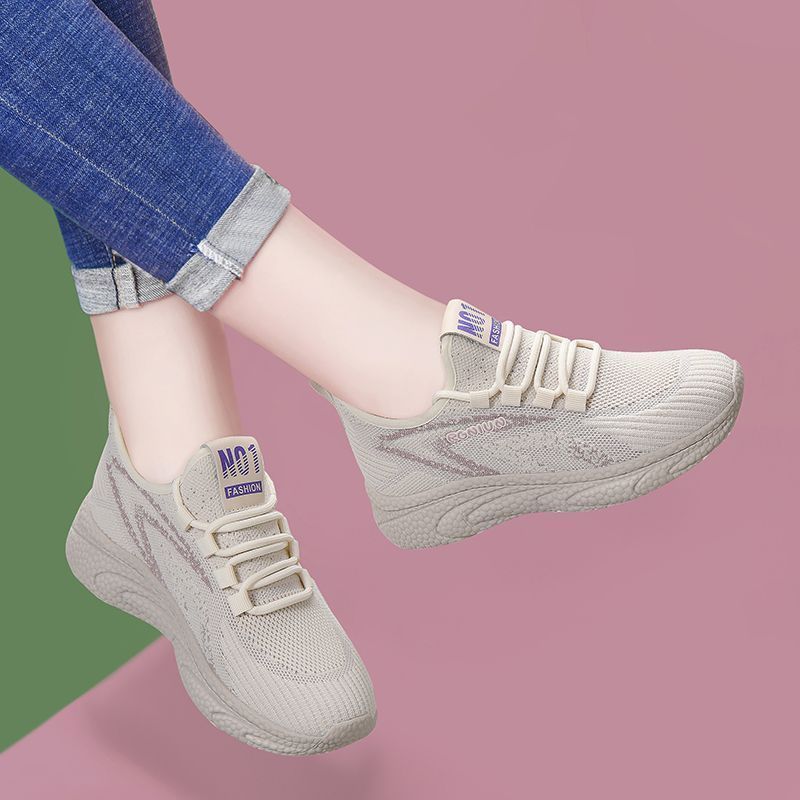 秋季飞织注塑圆头单鞋时尚休闲鞋运动鞋休闲跑步透气