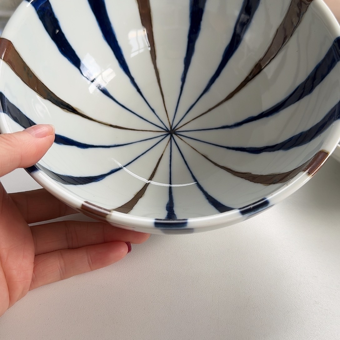 瓷复古十草19厘米大面碗