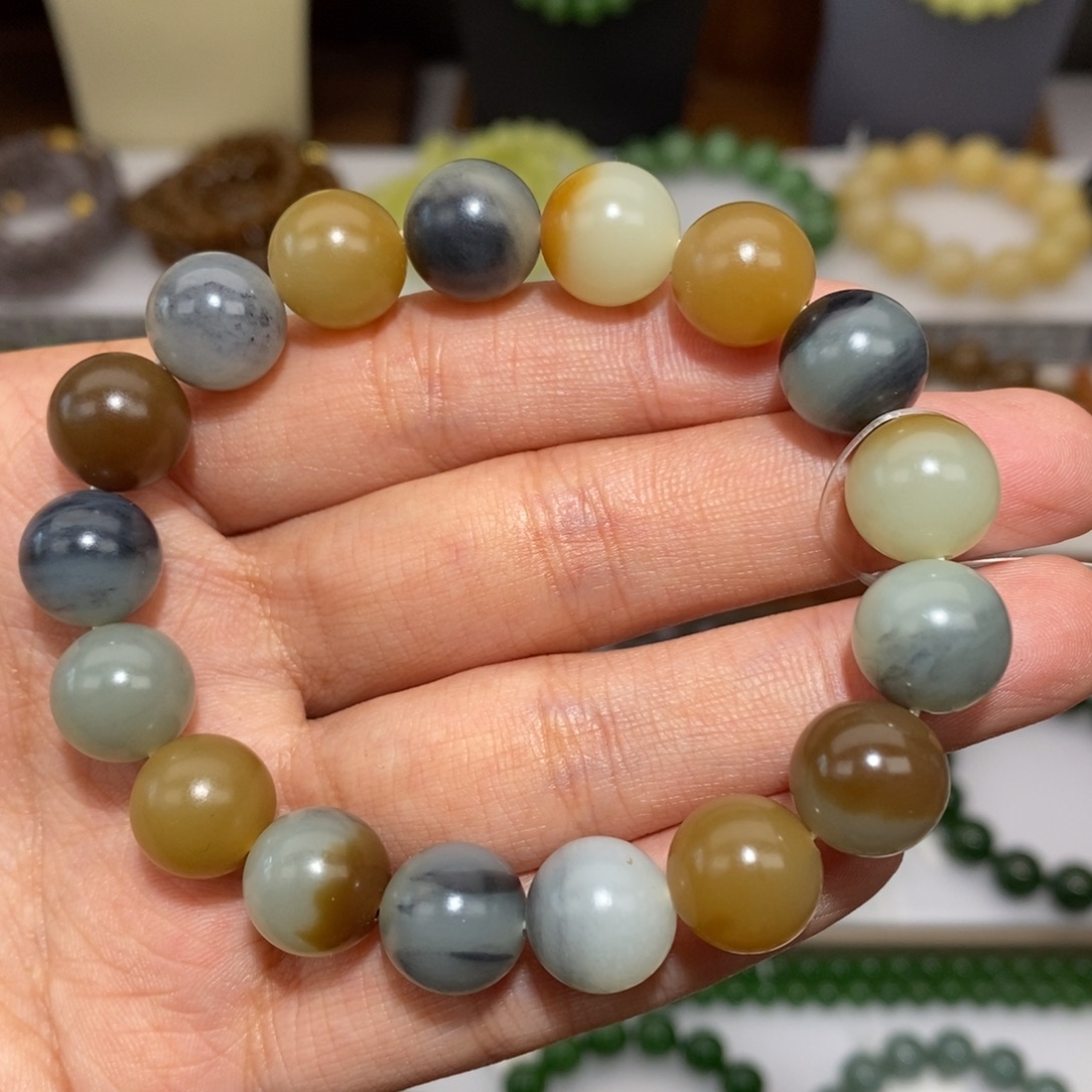 和田玉未镶嵌手串卡12