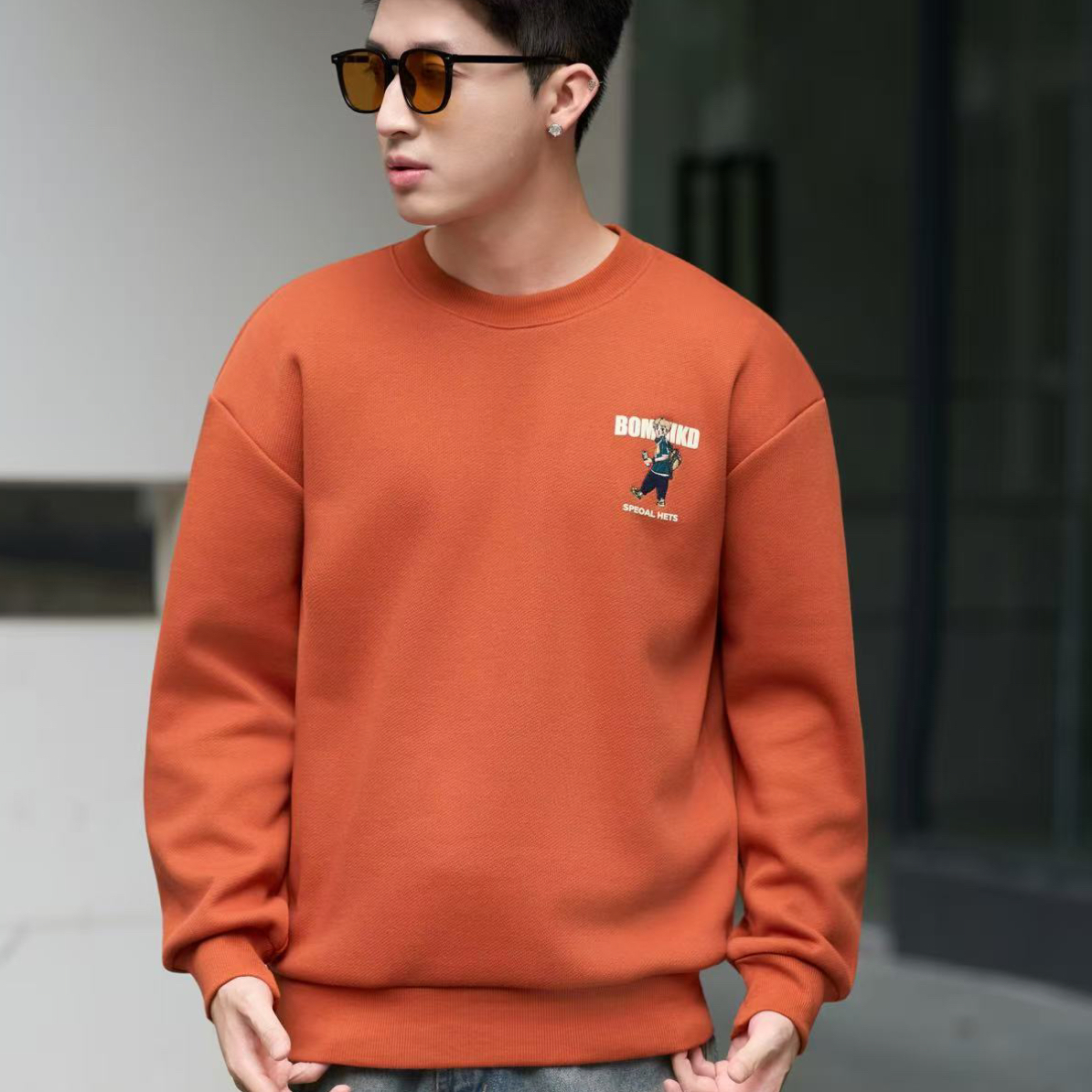 含辰生活男士加绒休闲百搭款卫衣86612