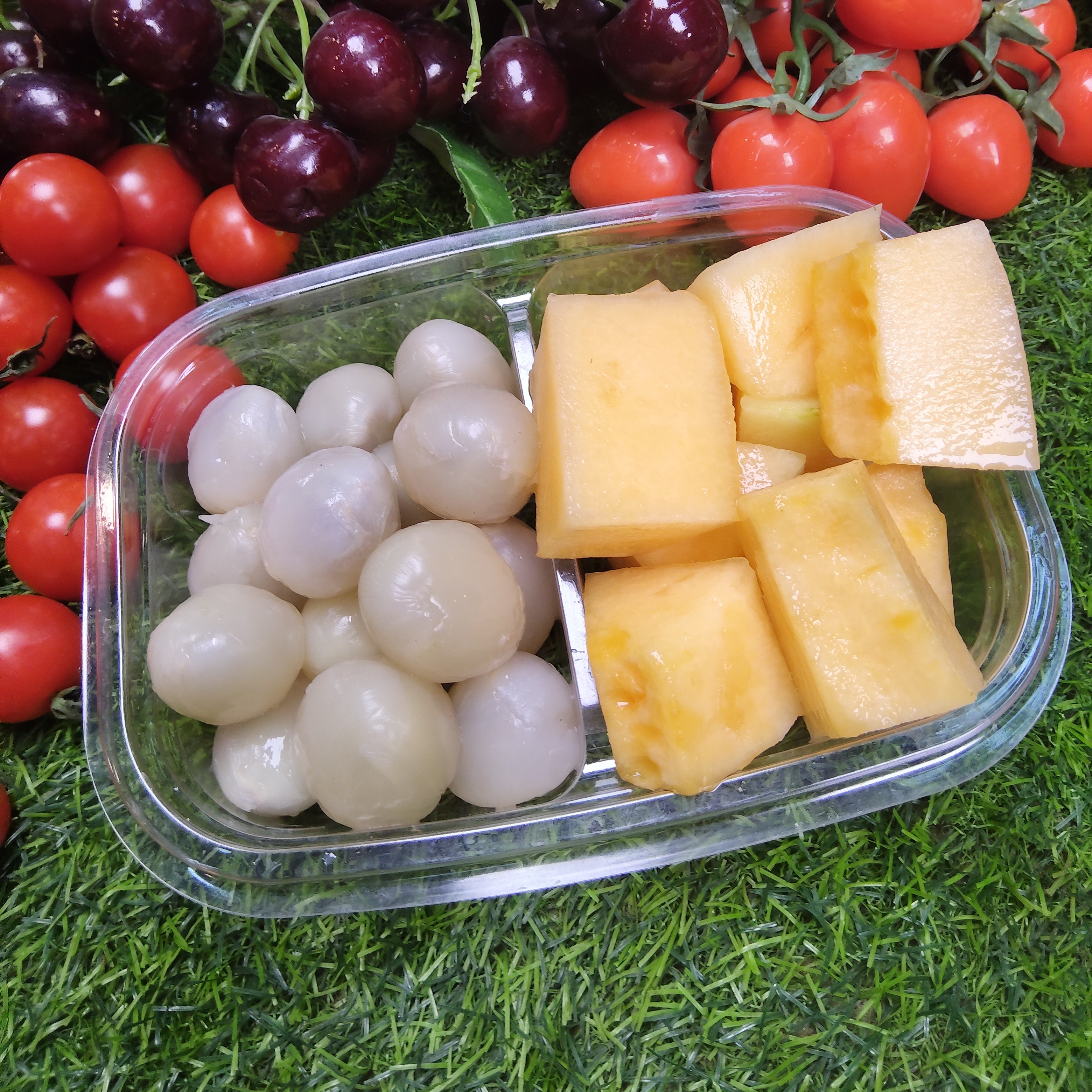 果切鲜果切【新鲜到家】剥肉荔枝+哈密瓜.350g