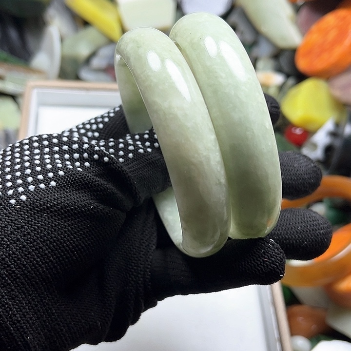 和田玉（糖玉）和田玉边角料9K金镶嵌