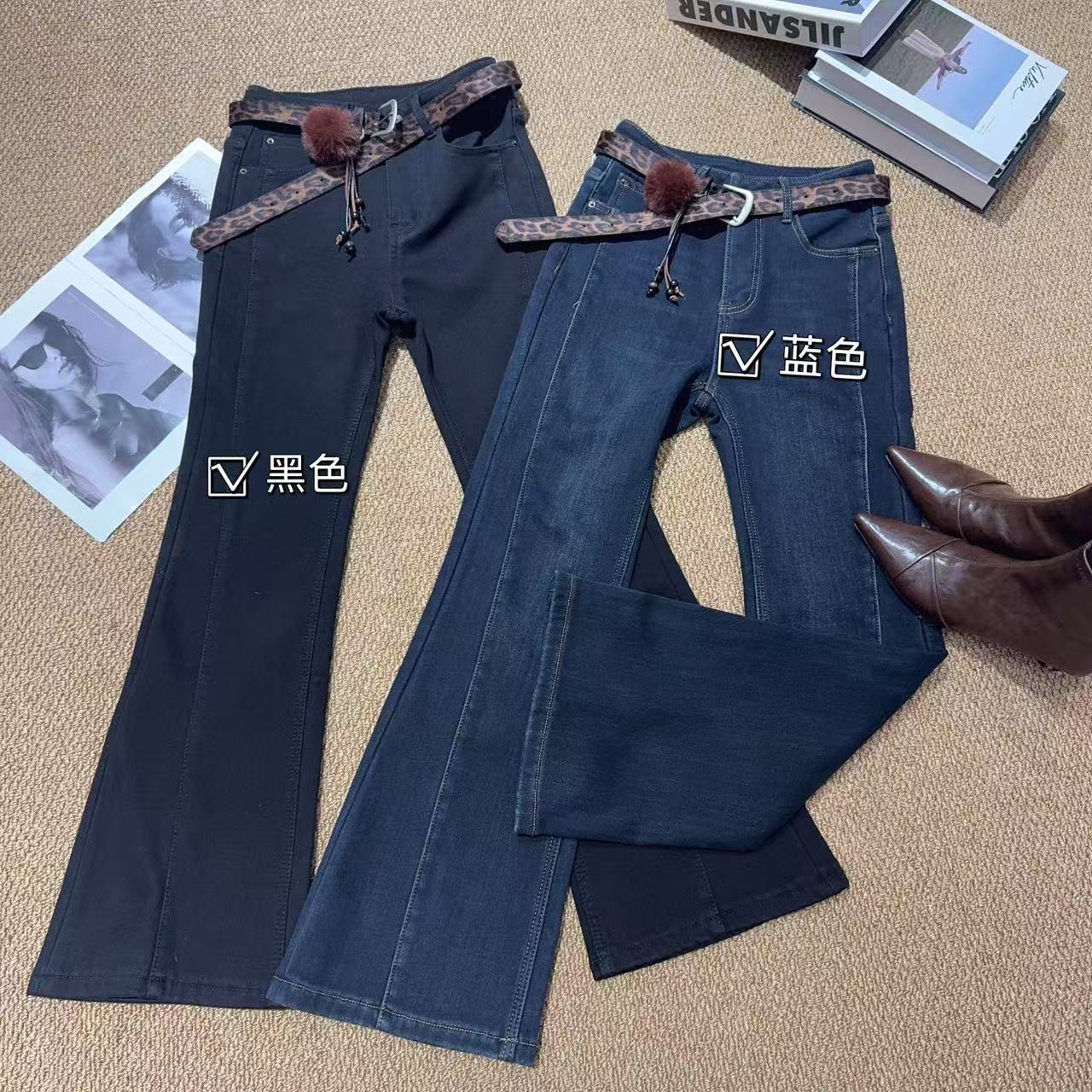 唐琪女装【小个子c1335】小个子必备加绒喇叭裤