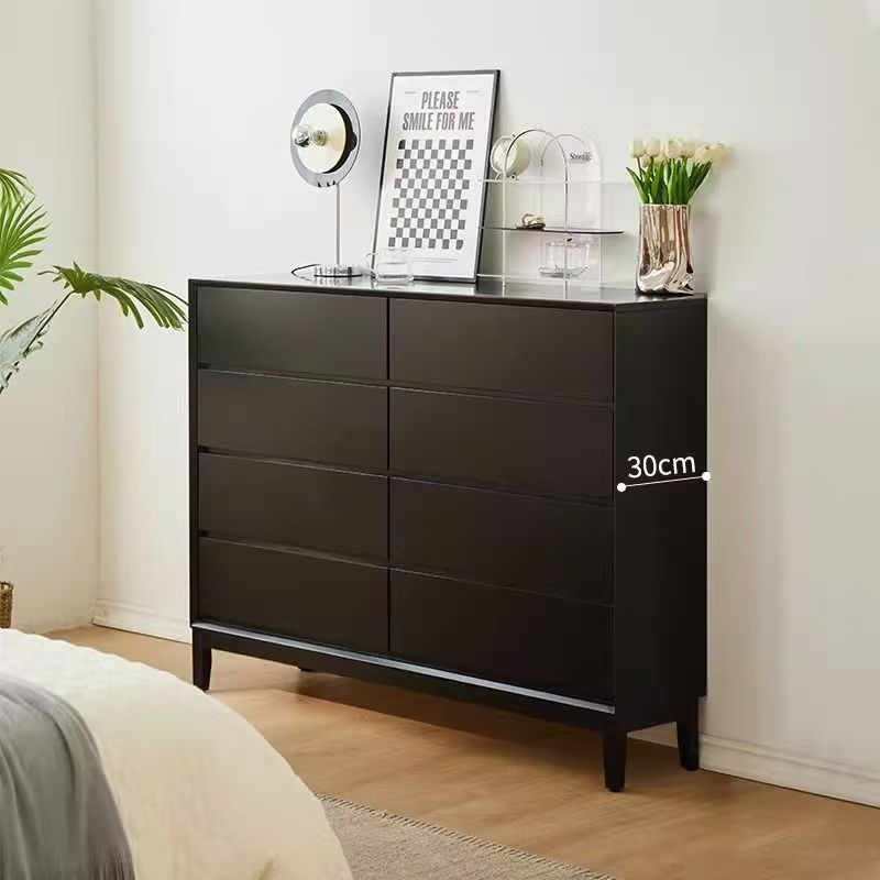 旭沐极简实木八斗柜卧室超薄30cm 抽屉储物客厅轻奢床尾收纳柜子