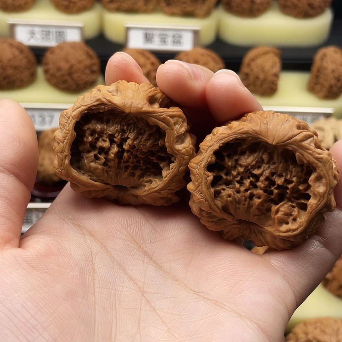 文玩核桃把件聚宝盆42尺345