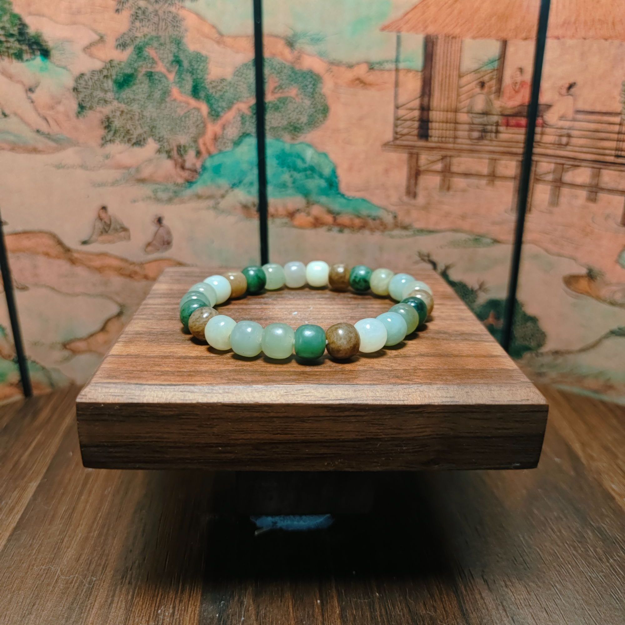 M和田玉多宝桶珠手串（卡8）0470