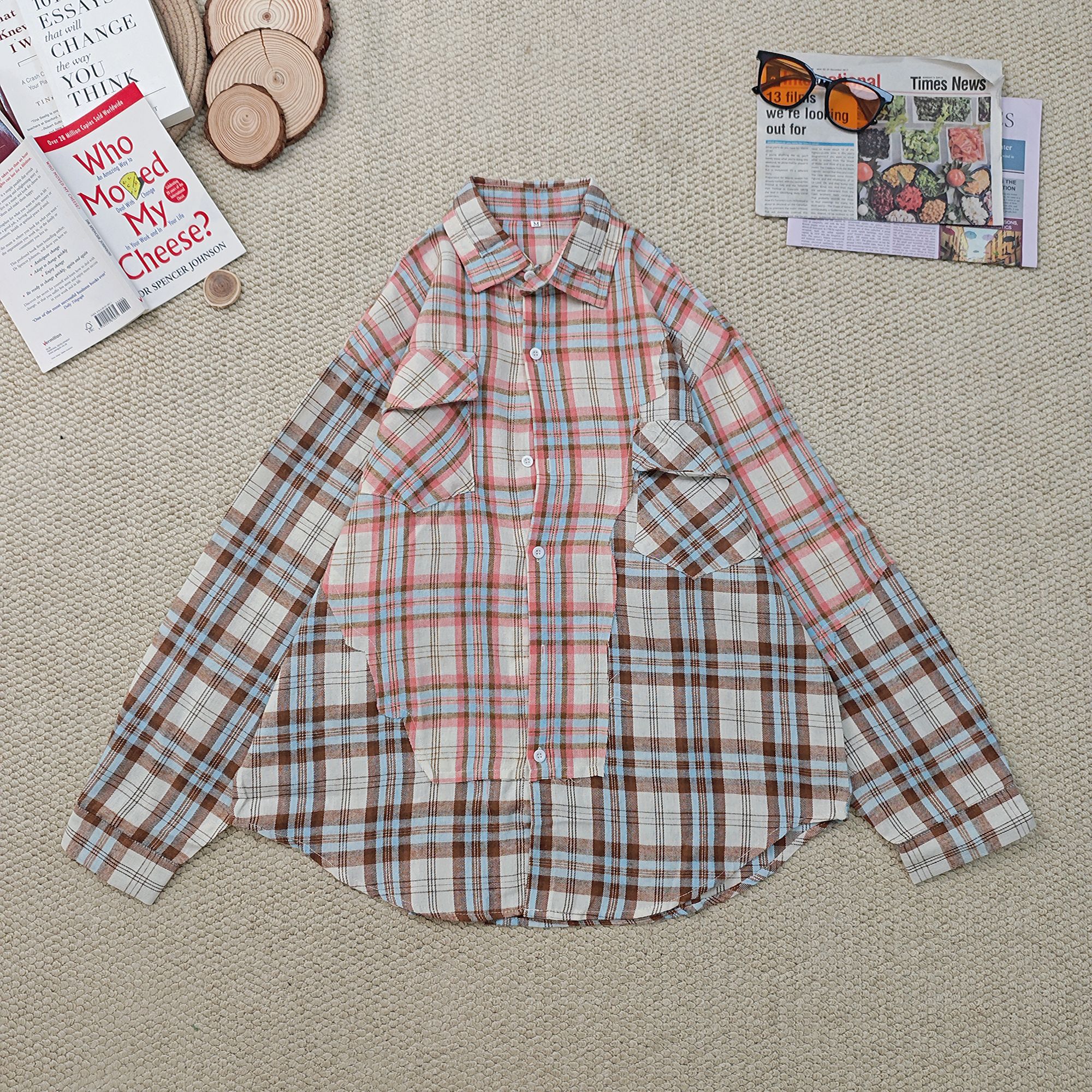 2025夏季新款休闲百搭拼色条纹长袖衬衫外套3296