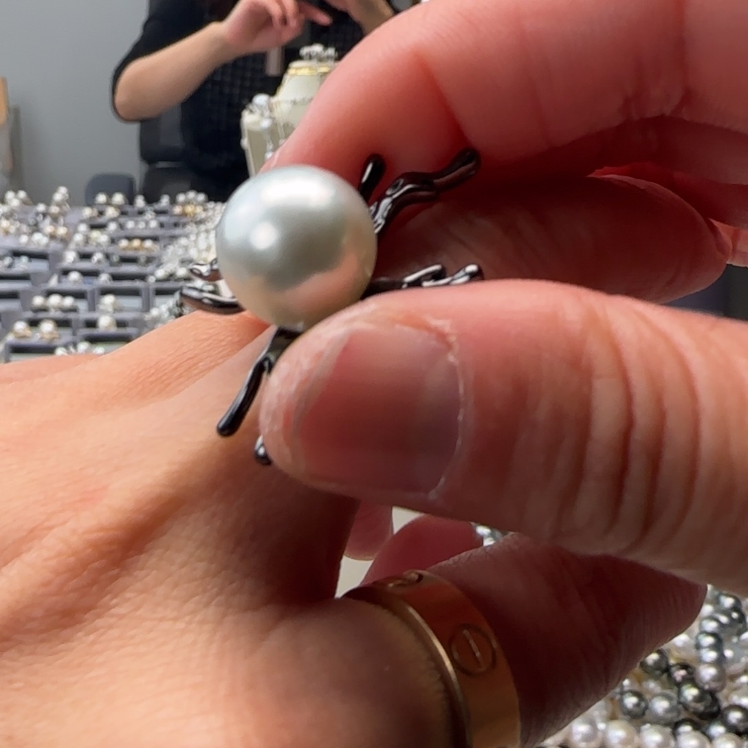 海水珍珠戒指银S925镶嵌