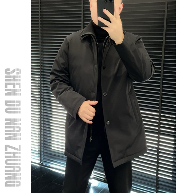  SHEN&DU男装｜冬季新款假两件针织领可拆羽绒服风衣外套877