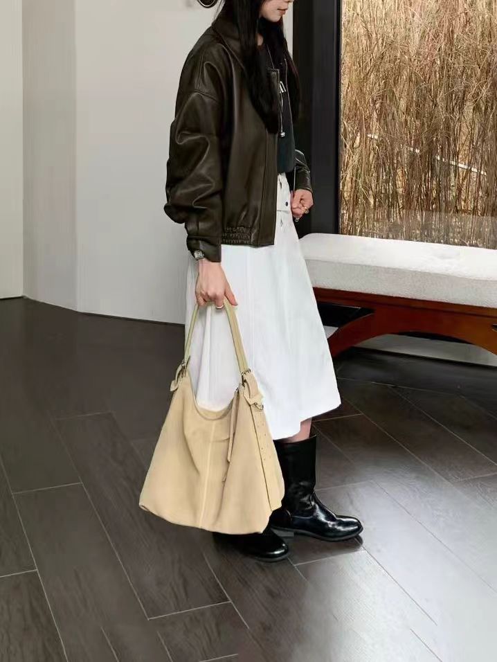 卡利蒙素時 斜挎包时尚磨砂单根拉链秋季纯色托特包小众韩版0034