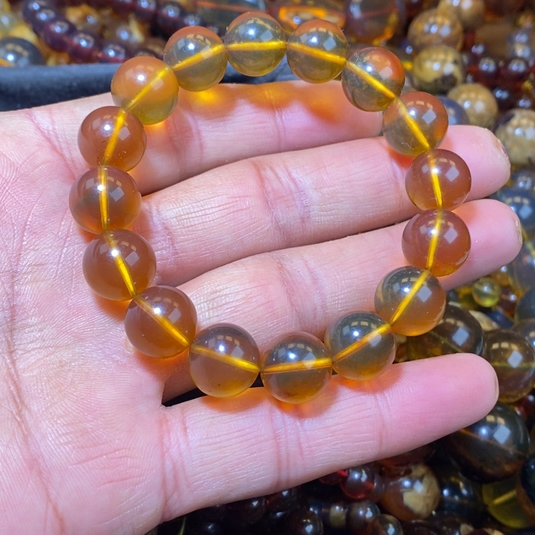 琥珀手链未镶嵌M**H天然缅甸琥珀蜜蜡