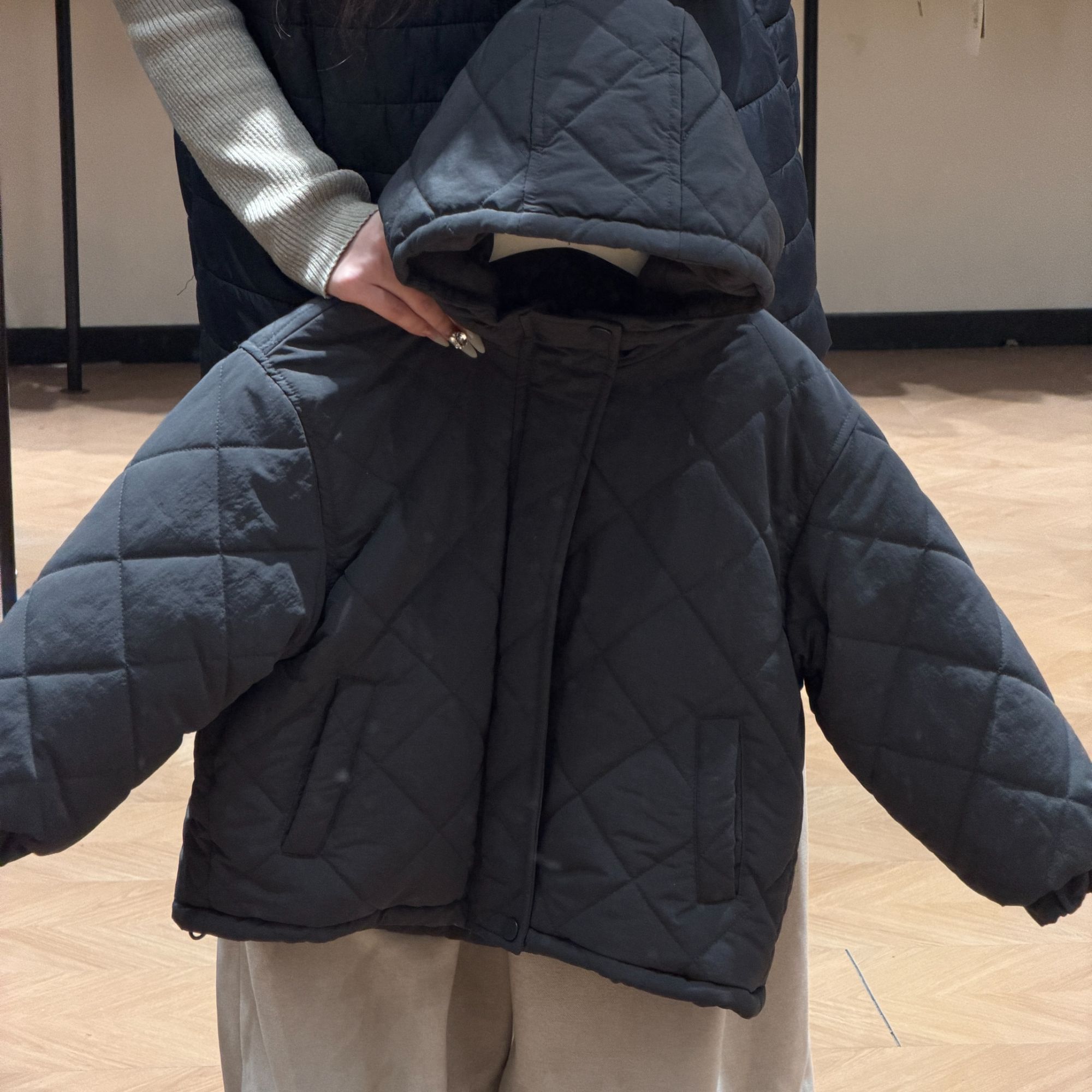 2025冬季连帽加厚加绒棉服男女童韩版上衣儿童连帽外套-0006