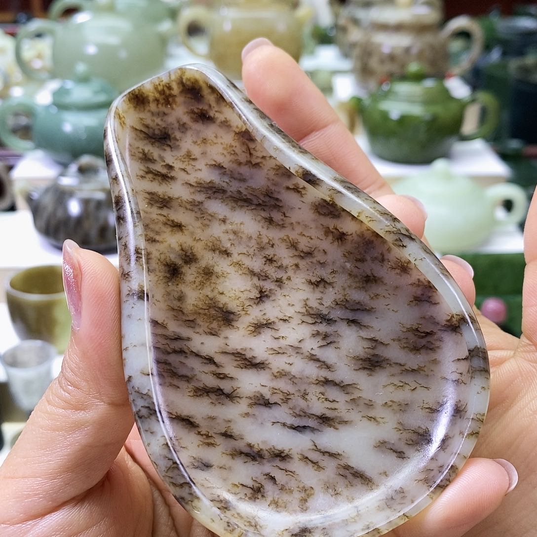 和田玉茶则未镶嵌