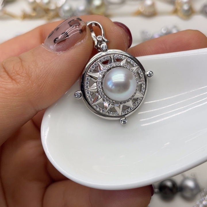 海水珍珠吊坠(不含链)银S925镶嵌
