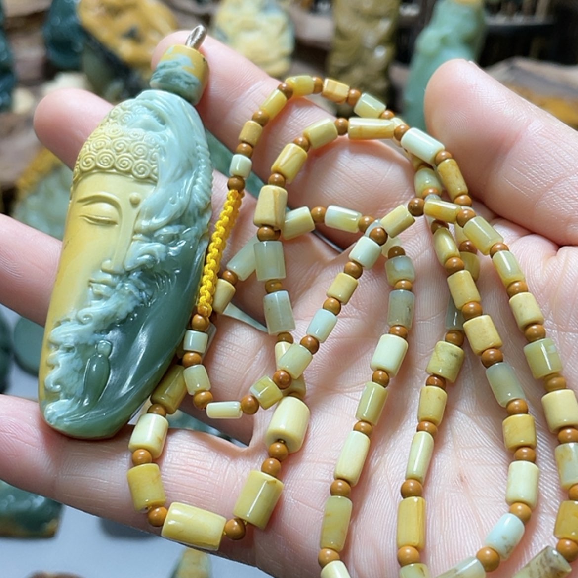 【闪购商品】岫岩河磨玉（透闪石质玉）挂件未镶嵌D**哥