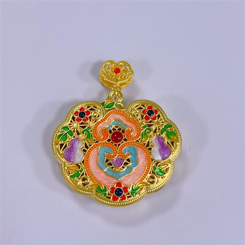 福满圆珠宝 足金999投资金  花丝锁包吊坠