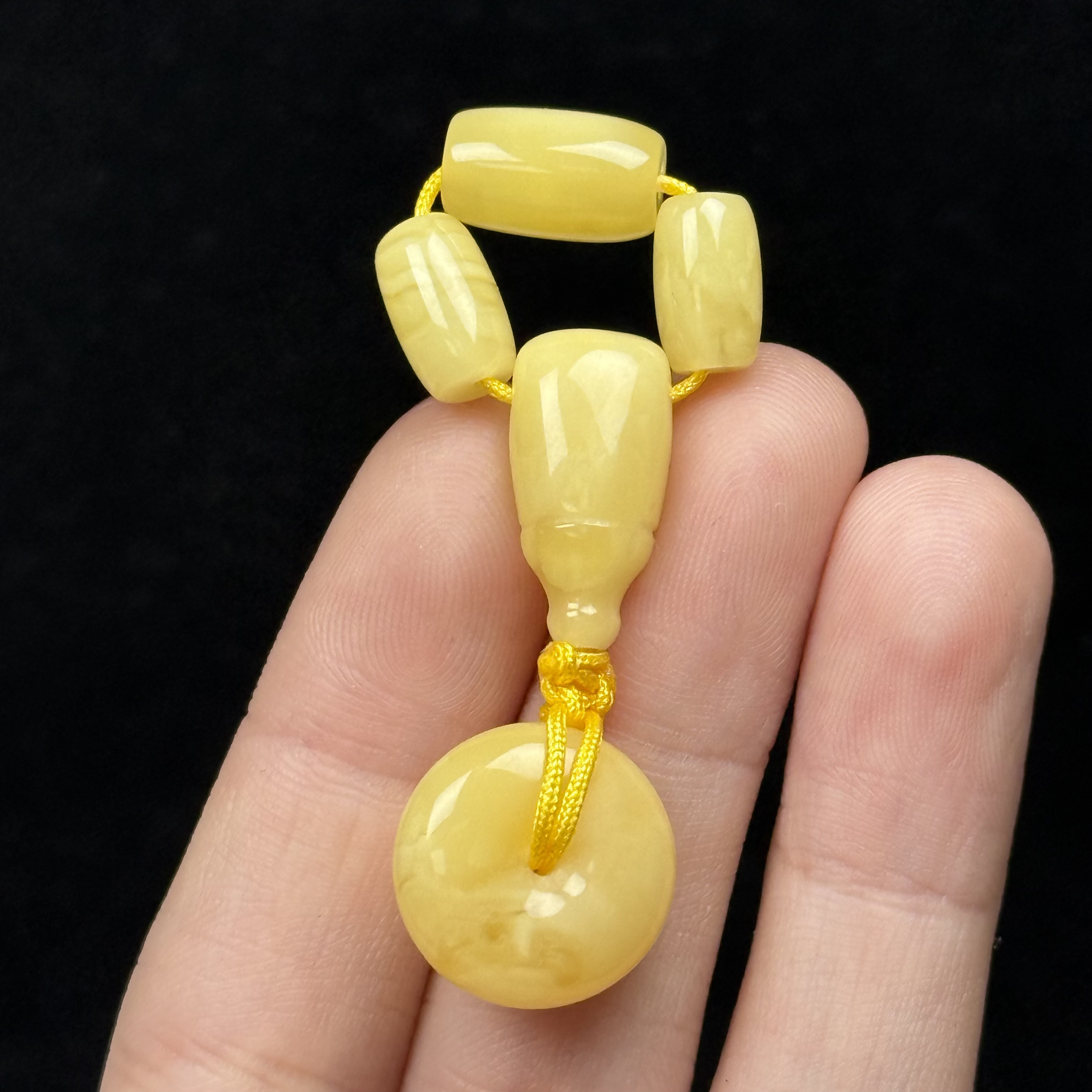 Z7220天然原矿蜜蜡 三通套装6/8.1mm 支持鉴定假一罚十