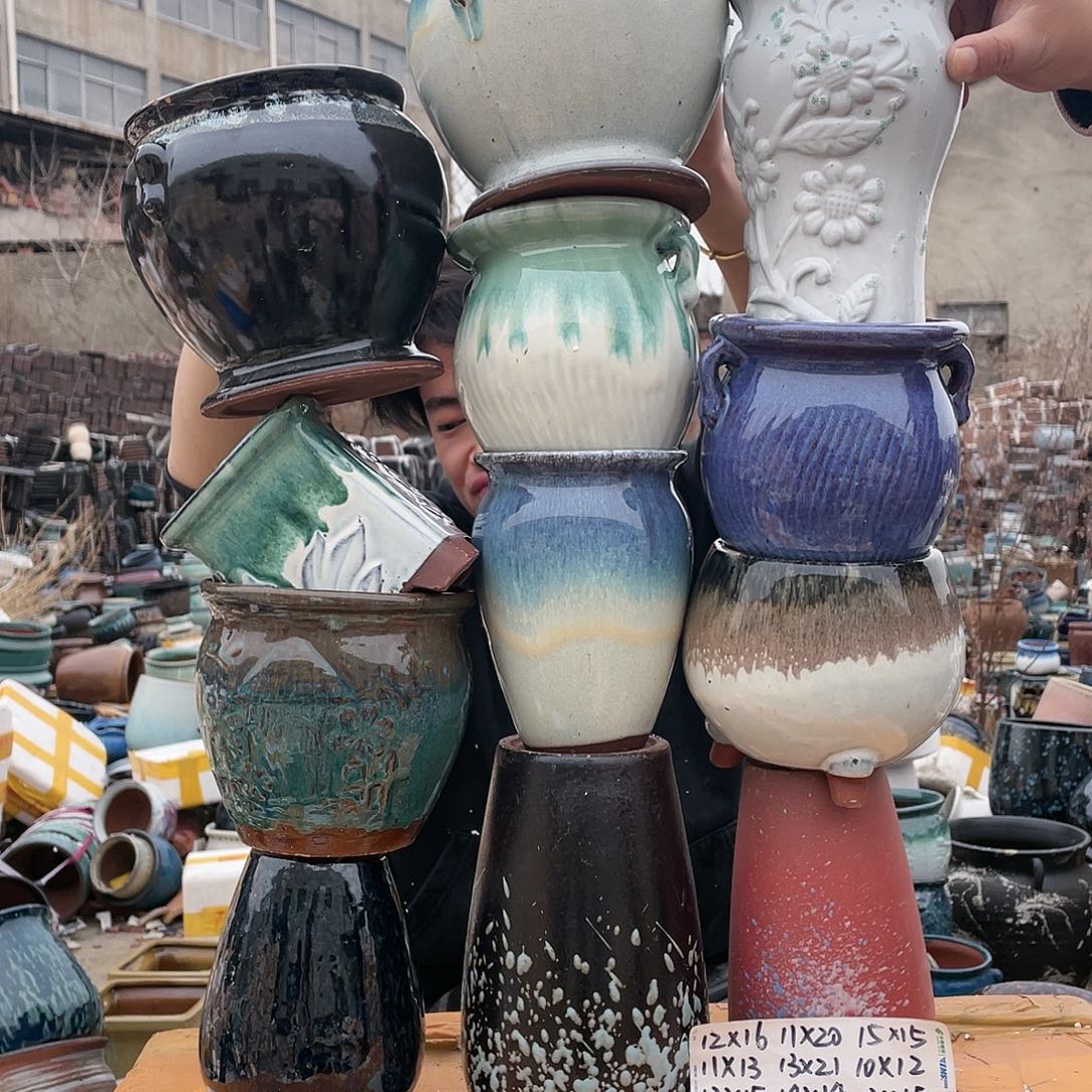 无铅玻璃宜兴紫砂花盆