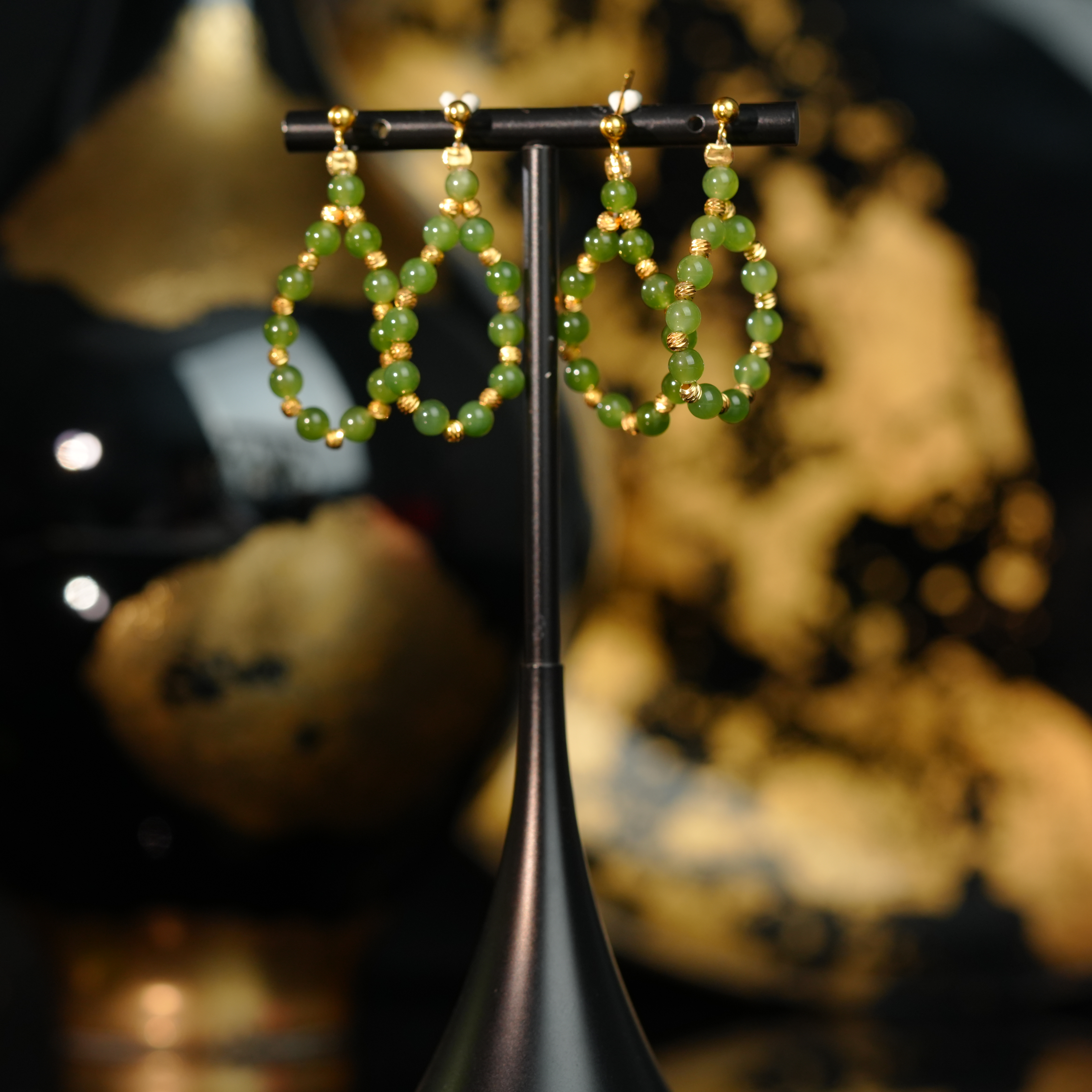 【初见珠宝】S925银和田玉耳坠10-1C38X246【多样性发一件】