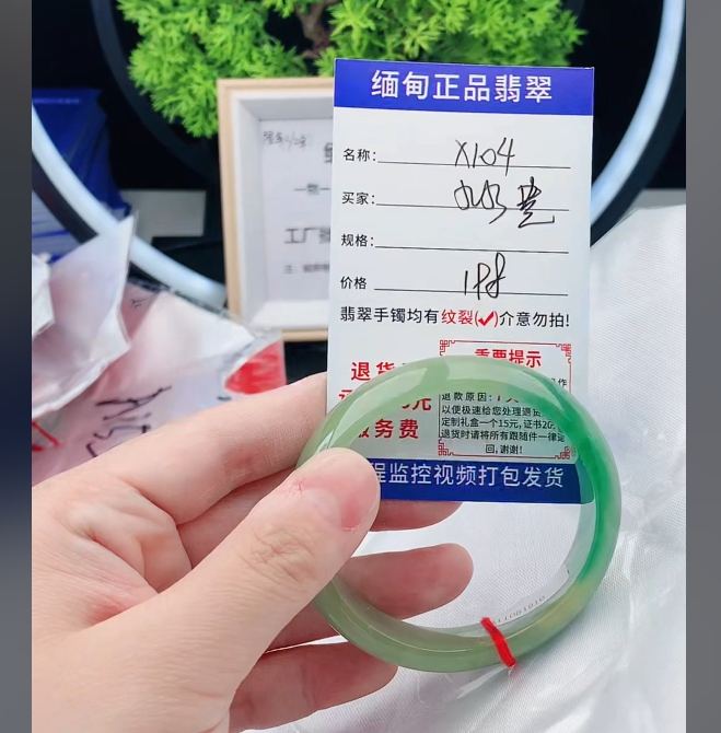 X104缅甸翡翠手镯处理198/条【一物一证】实物以直播间为准