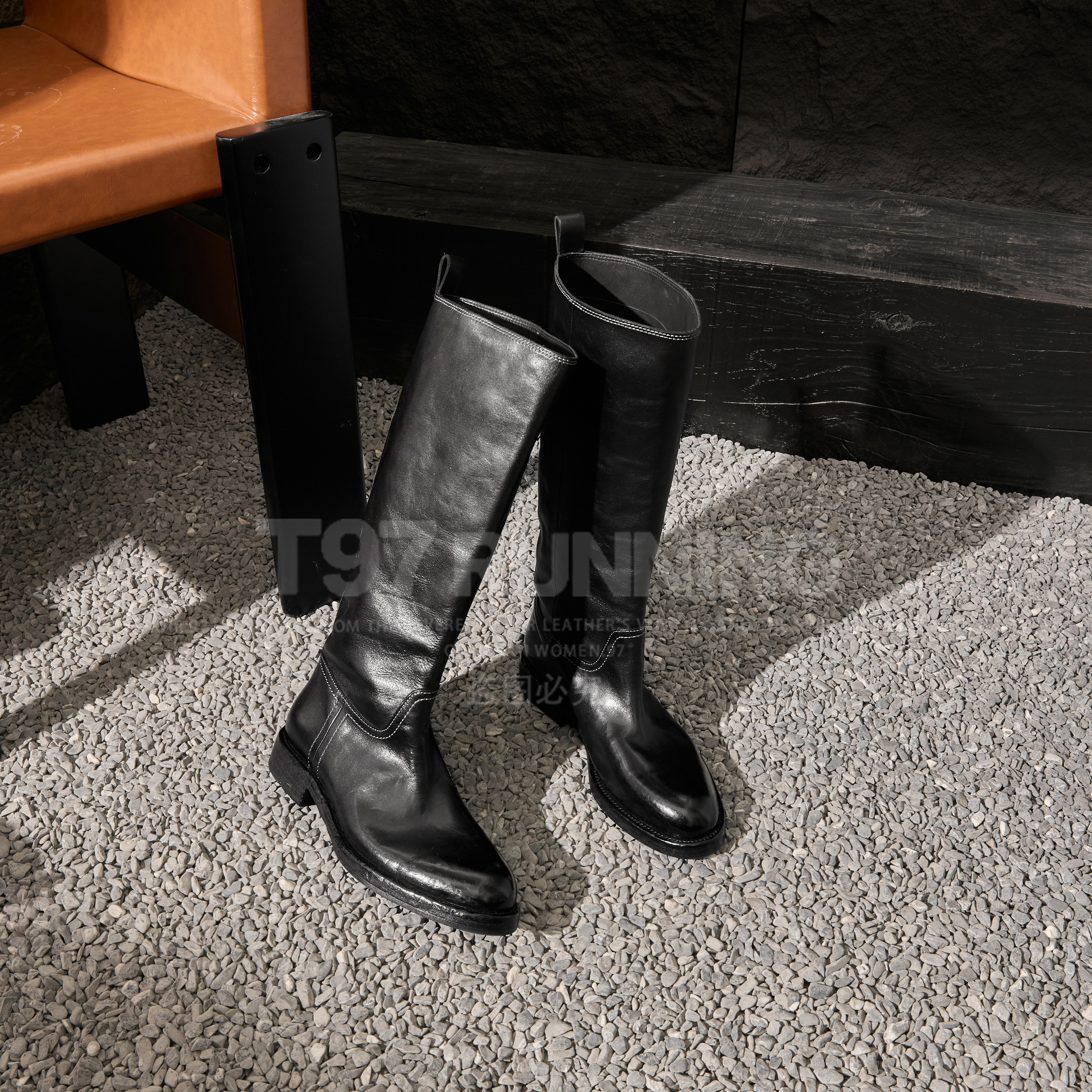 东东【马皮版】时装靴小香风时尚不过膝长筒英伦女靴冬季秋冬G2501