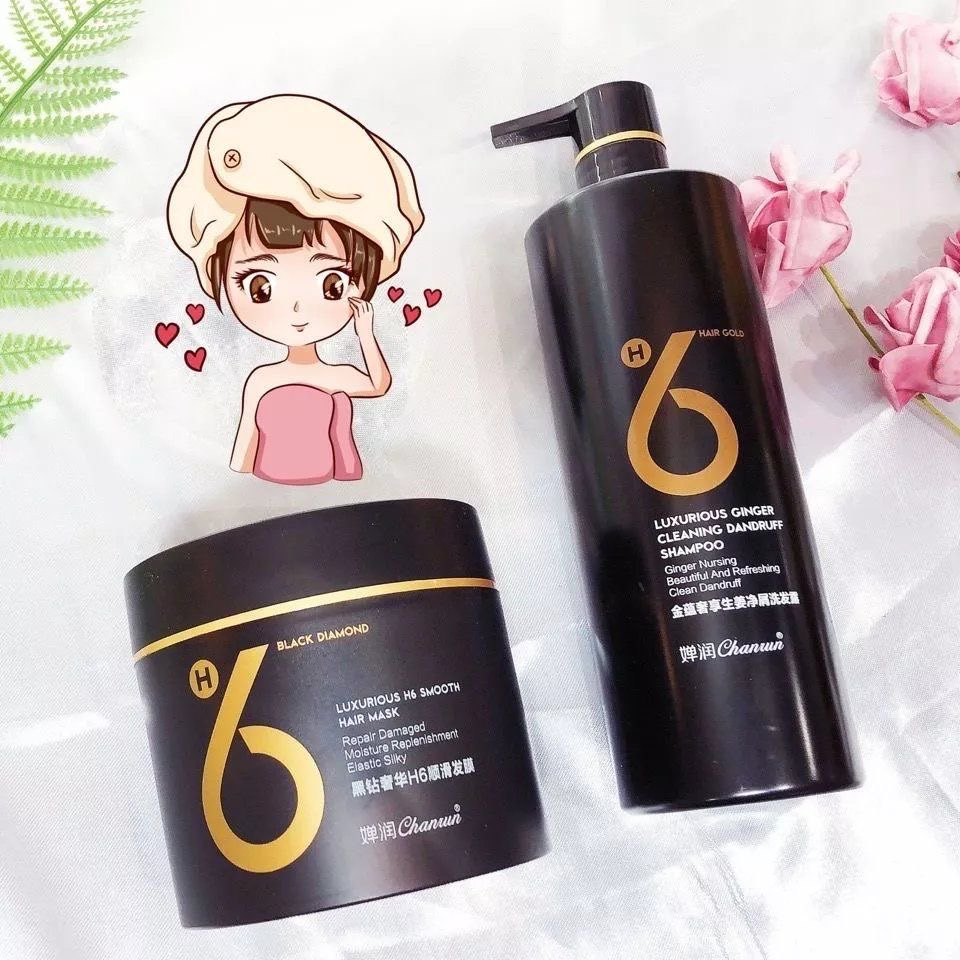 正品婵润洗护套装H6顺滑发膜倒膜婵润洗发水生姜氨基酸洗发水发膜