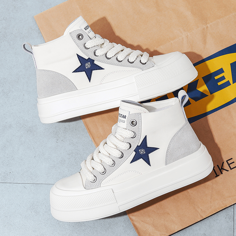 KIDMESTAR新款高帮头层牛皮经典时尚休闲板鞋2550