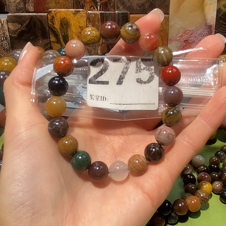硅化玉未镶嵌天然北票树化玉手串10.6