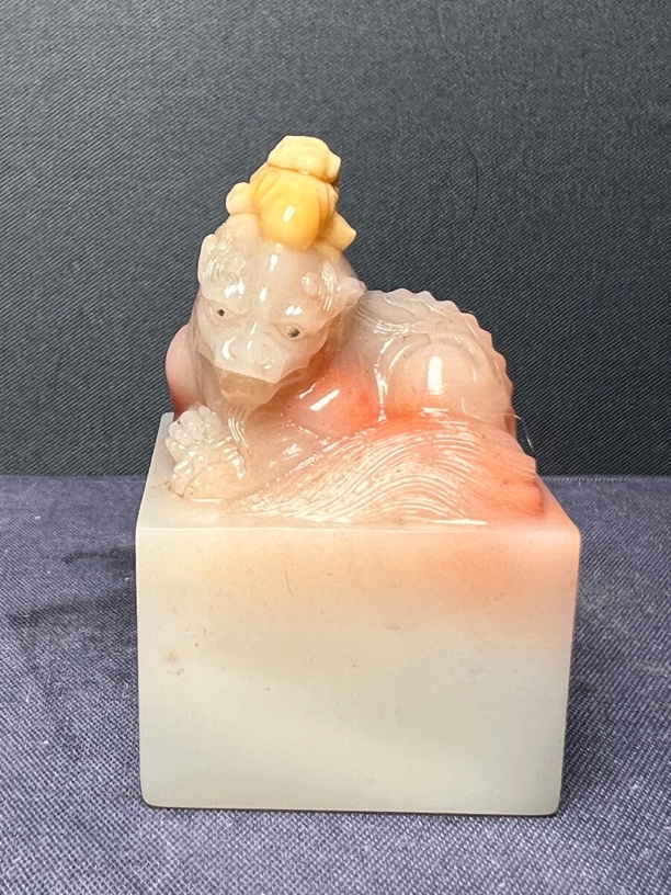 老挝石喜洋洋印章5.2*3.3*3.3cm