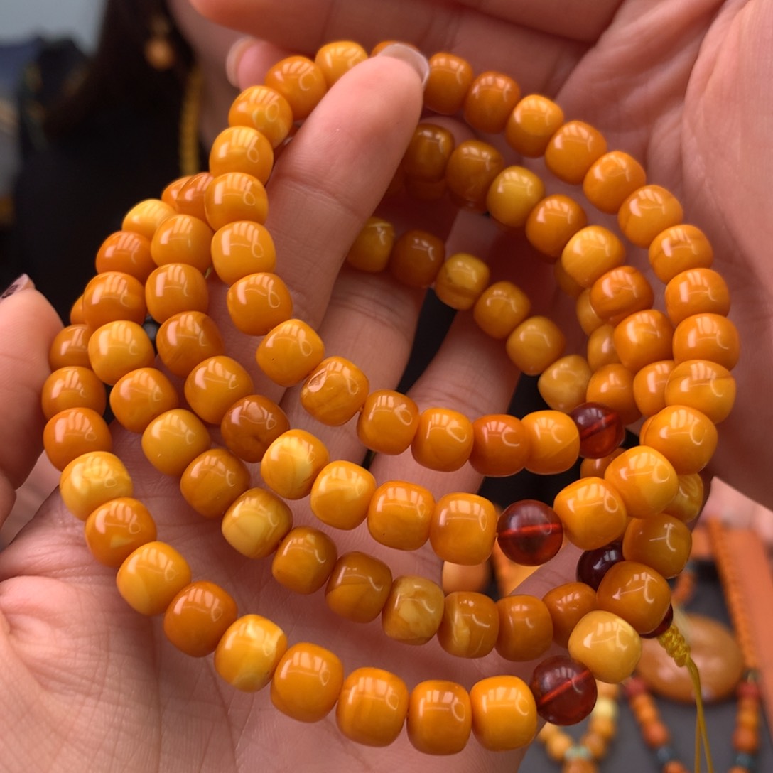 蜜蜡手串未镶嵌天然