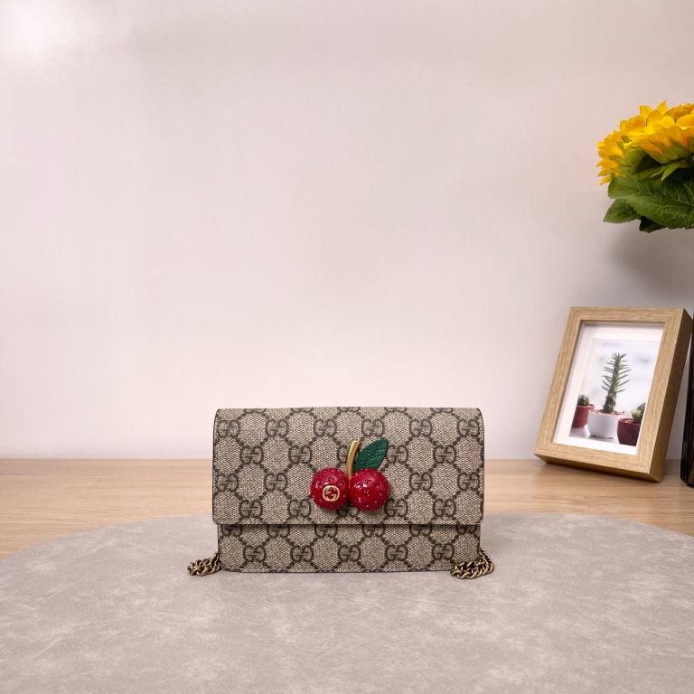 95新 GUCCI/古驰 【九筒奢品】小樱桃/单肩包/6555
