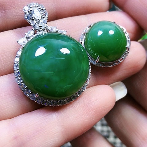 和田玉银S925镶嵌戒指