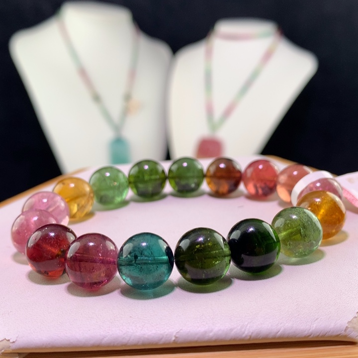 双色碧玺手链未镶嵌