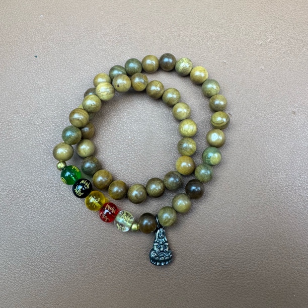 绿檀双圈手串K-056