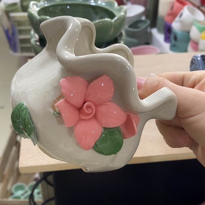 摆件陶陶盆有孔 瑕疵介意勿拍