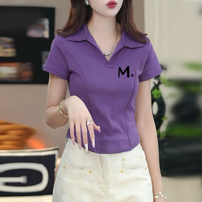 清仓捡漏~ 胖MM大码女装短款鱼骨上衣2025新款polo衫短袖正肩t恤
