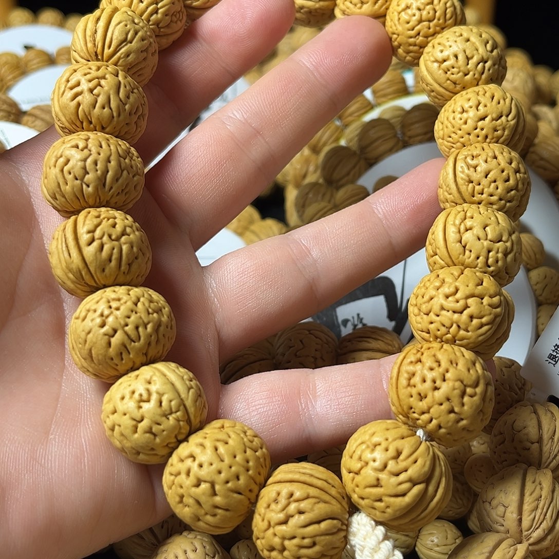 啥***劲桃核手串21尺寸苹果园手持