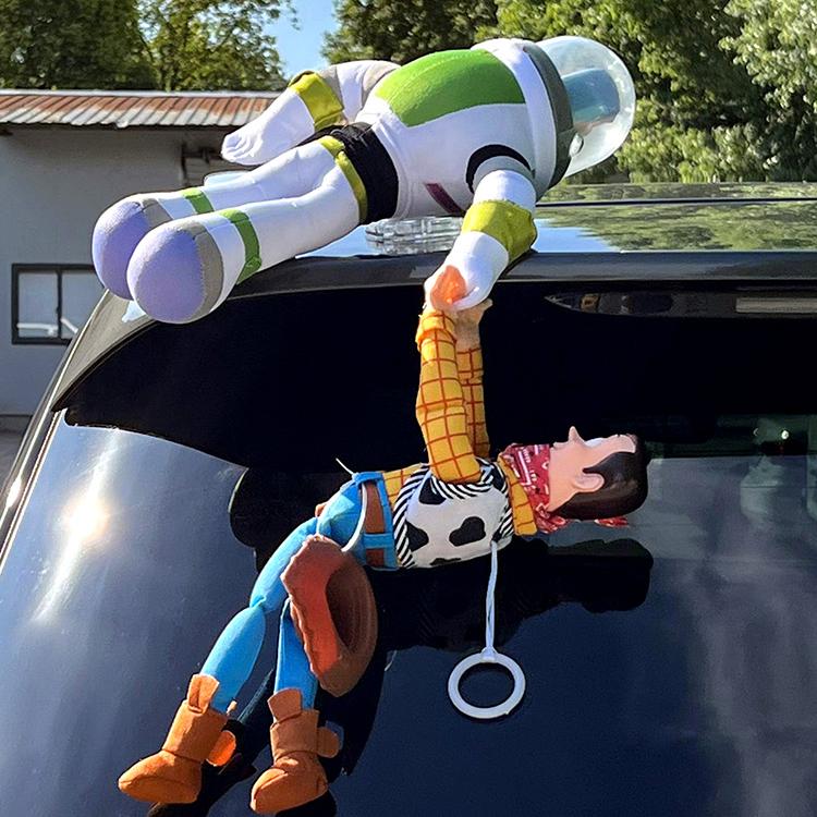 巴斯光年救援胡迪汽车车身车顶装饰自由光玩具总动员车尾玩偶挂件