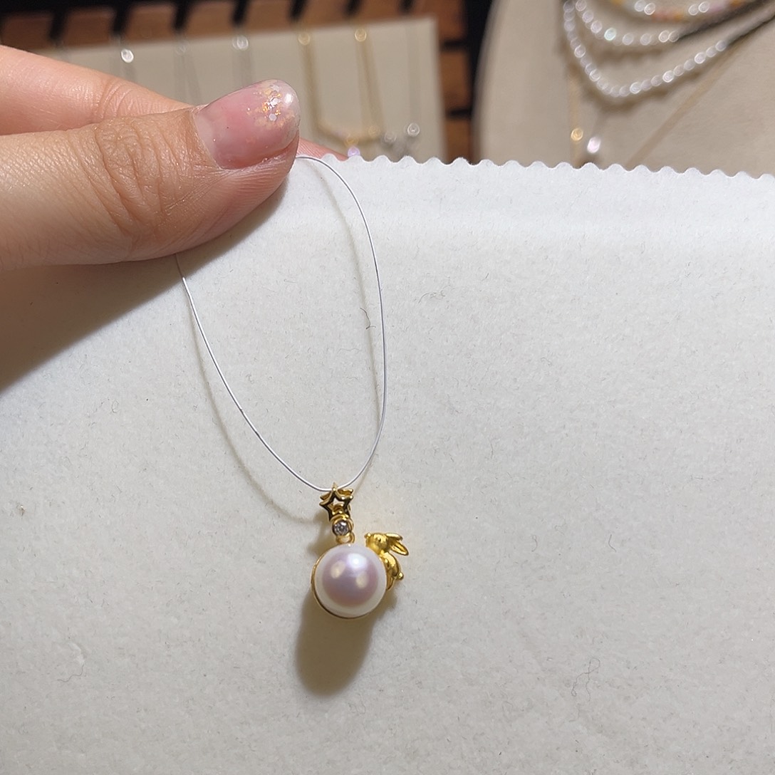 颈饰银S925镶嵌淡水珍珠