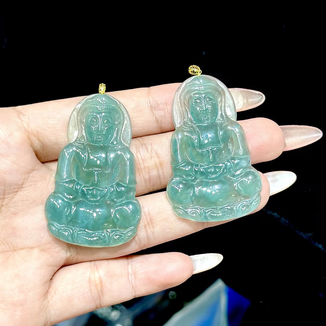 【CH】18k金翡翠观音吊坠（多样性发其一）