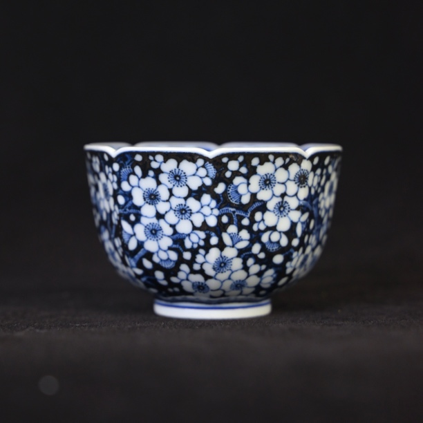 雯华堂 景德镇仿明青花冰梅八方杯花口杯 满容约100cc