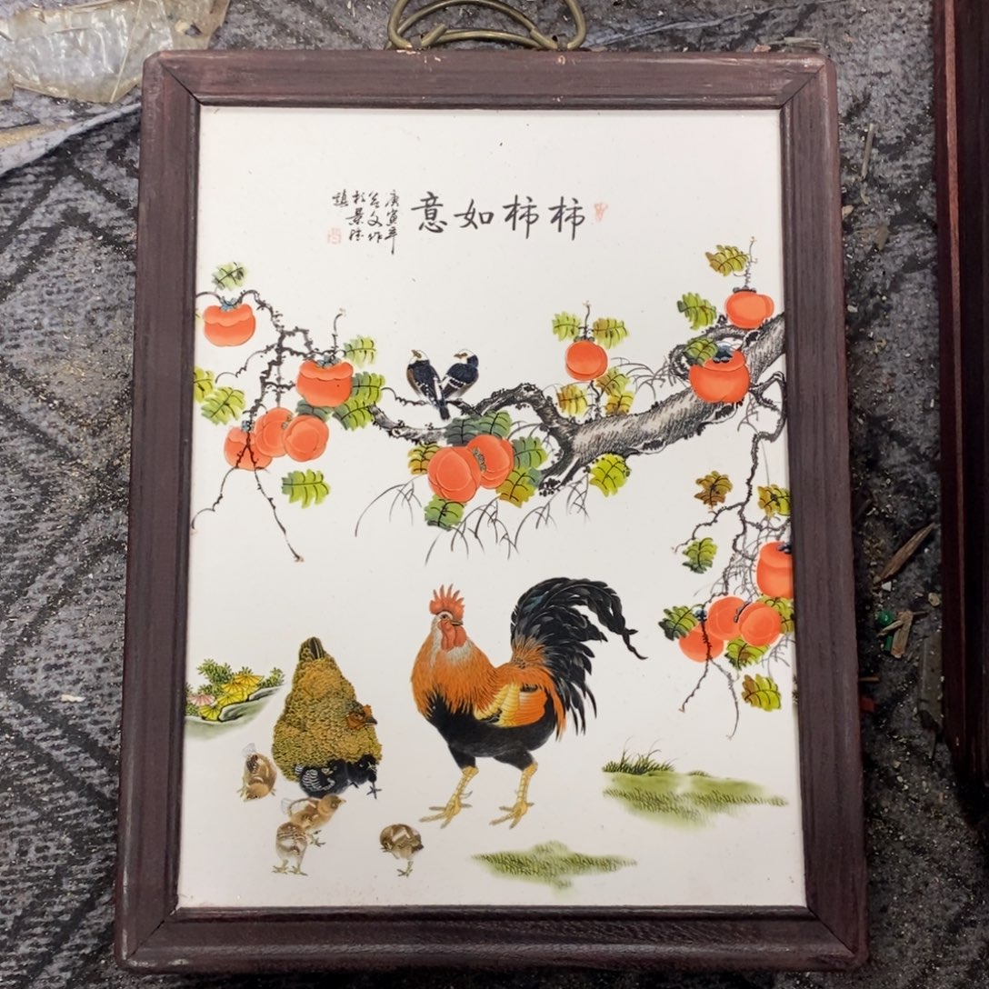 瓷片37*28 景德镇瓷板画柴窑烧制