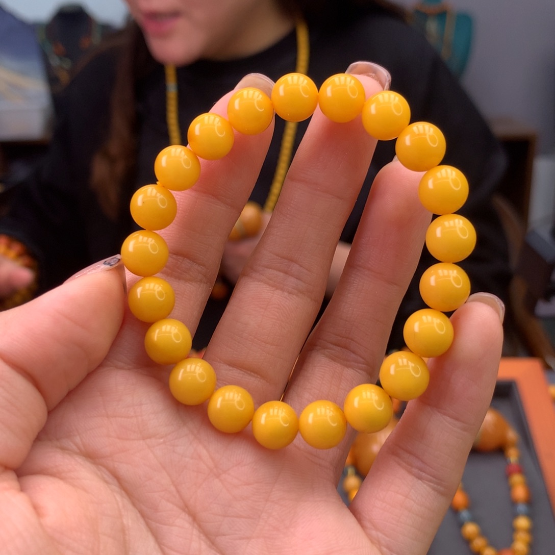 蜜蜡手串未镶嵌天然