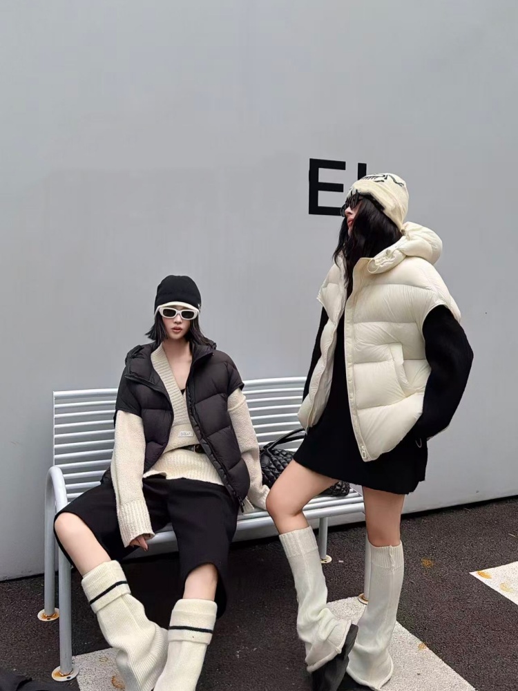 【济州岛】2F815 多巴胺简约连帽羽绒服马甲